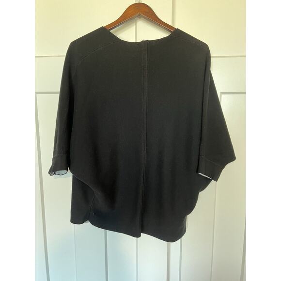 Joan Vass Studio Women's Black Cardigan Open Front Medium Dolman Sleeve - Picture 5 of 7